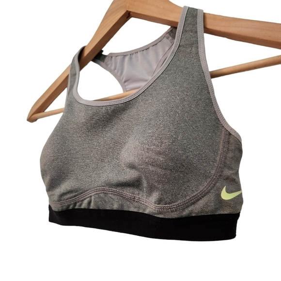 Nike Dri-fit gray black pull-on sports  bra - Picture 2 of 4